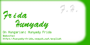 frida hunyady business card